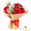 Buchet cu Trandafiri Roșii și Orhidee Cymbidium